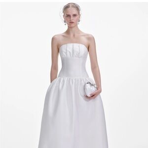 Strapless White Ball Gown Dress